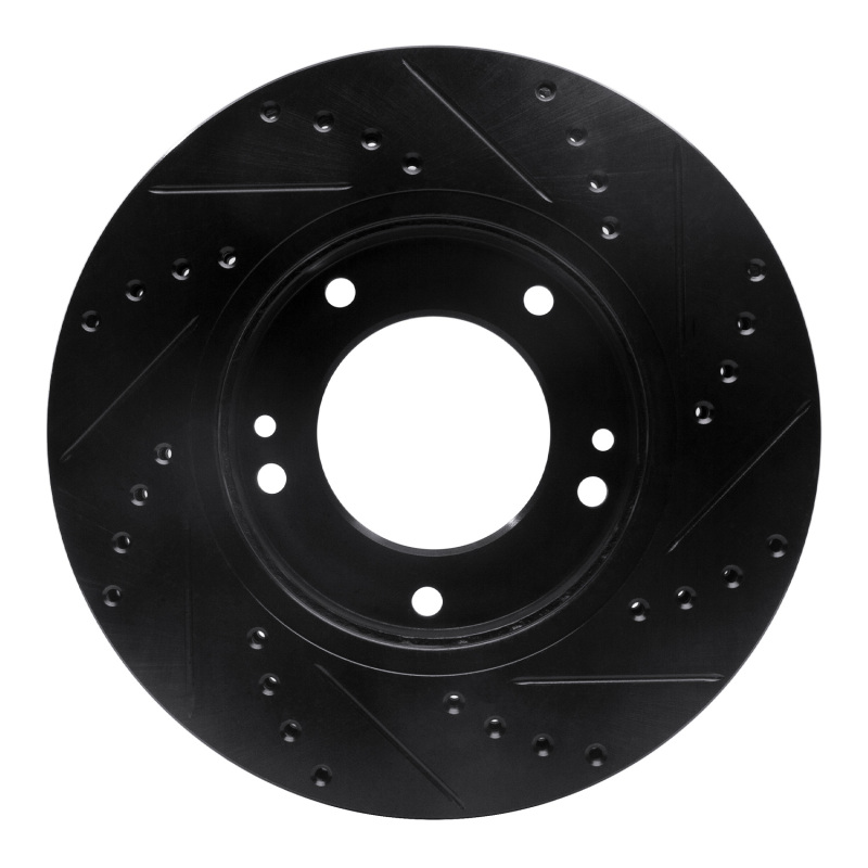 Kia Sorento Brake Rotor (1) - Front Left - R1 Concepts - Drilled & Slotted - Black - `03-`06